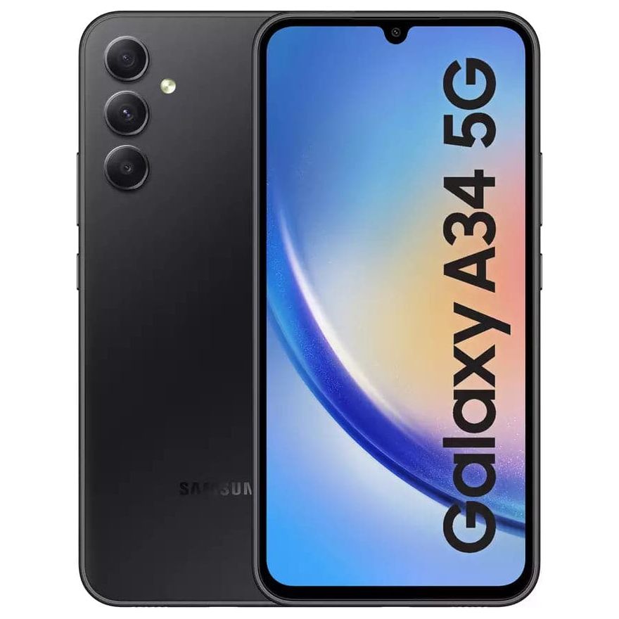 Samsung,Samsung Galaxy A34 5G 8GB RAM, 128GB Storage, Dual Sim, Awesome Graphite - Unlocked - International Model - Gadcet.com